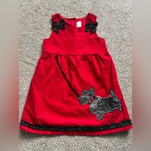 Vintage Emily Rose Red Corduroy Scottie Dog Pinafore (3T)